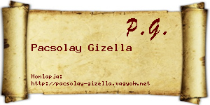 Pacsolay Gizella névjegykártya